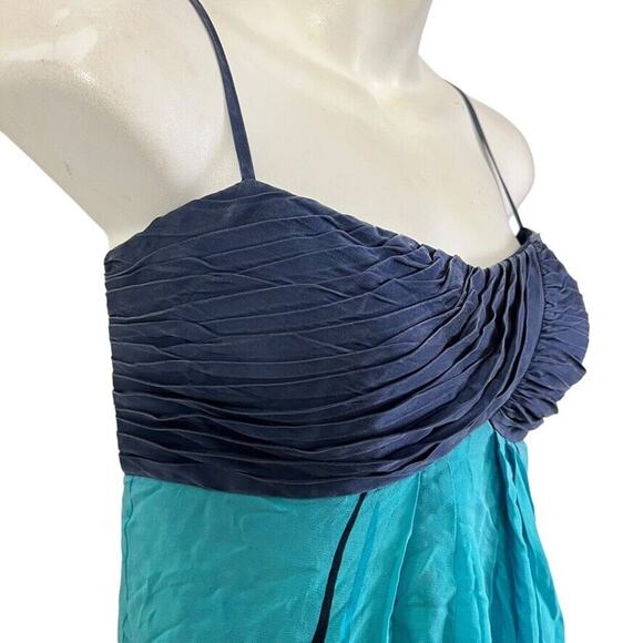 Decode 1.8 Womens Blue 100% Silk Print Sleeveless Empire Waist Dress sz 8w - Picture 6 of 16